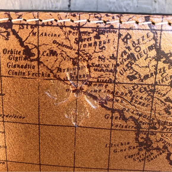 Patricia Nash handbag and match wallet Italian leather maps suede lining . - Picture 6 of 14